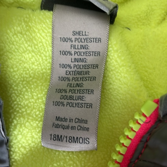 Size 18 month champion neon yellow and pink winter jacket - Picture 4 of 10